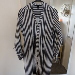 Black and White Striped Shirt Dress